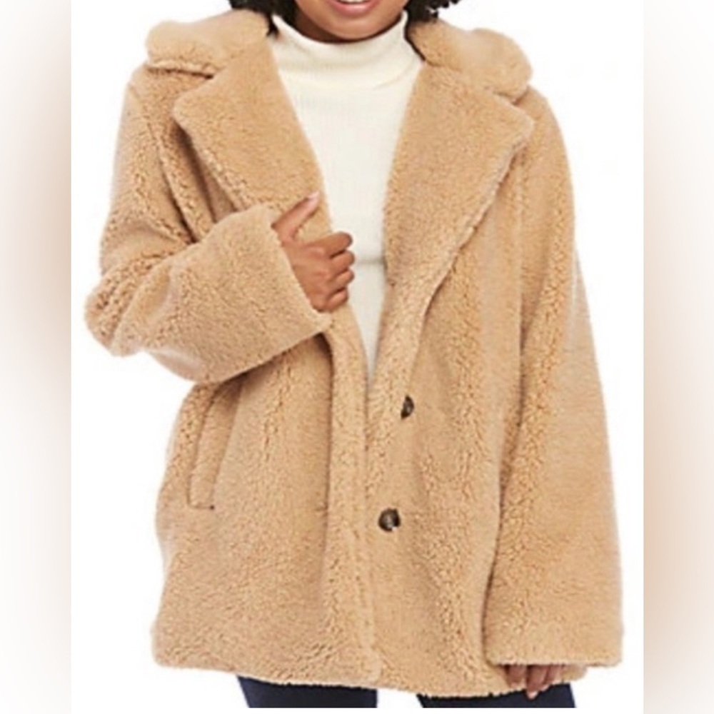 C&C California Brown Sherpa Teddy Jacket size M - Picture 5 of 5